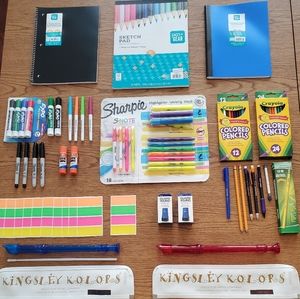 SCHOOL SUPPLIES + KINGSLEY KOLORS RECORDERS!!